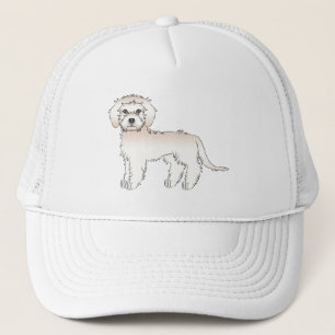 Crème Mini Goldendoodle Schattige Cartoon Hond Trucker Pet