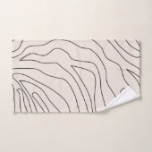 Crème minimaal Abstracte lijnen Bad Handdoek (Handdoek)