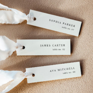 Crème minimaliste moderne Nom du Mariage Cartes de