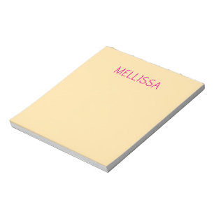 Crème minimalistische aangepaste naam  notitieblok