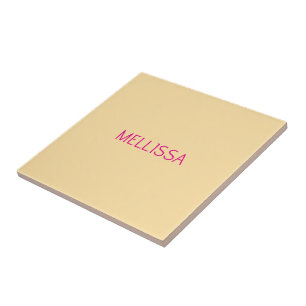 Crème minimalistische aangepaste naam  tegeltje
