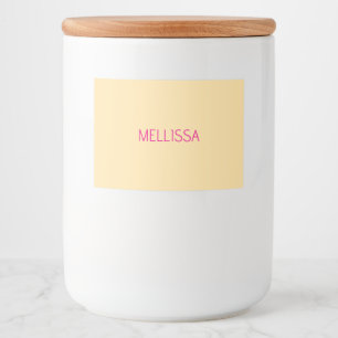Crème minimalistische aangepaste naam voedselcontainer etiket