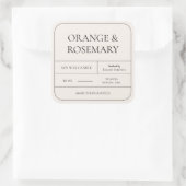 Crème minime ivoire Étiquette simple bougie (Sac)