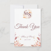 Crème moderne Rustique Carte de remerciements de f (Devant)