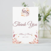 Crème moderne Rustique Carte de remerciements de f (Debout devant)