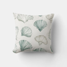 Crème Natuurlijke Taupe En Blauwe Waterverf Schelp