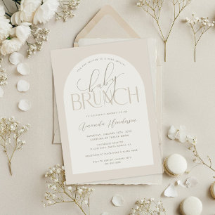 Crème Neutrale Baby Brunch Baby Shower Kaart
