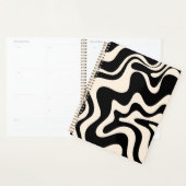 Crème noire Motif Abstraite Retro Liquid Swirl (Devant avec enveloppe)