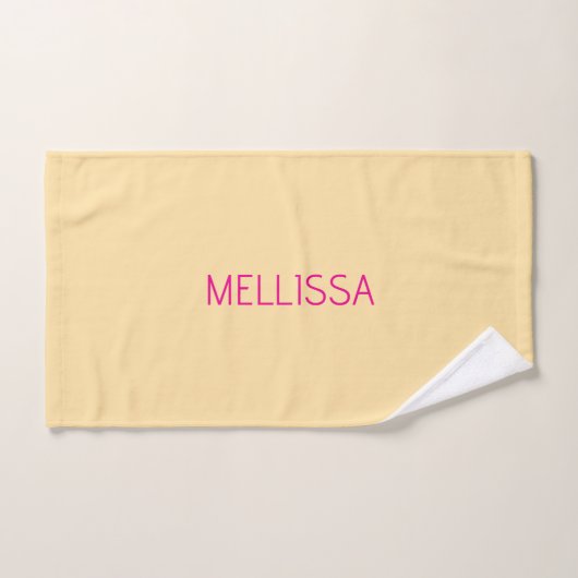 Crème nom personnalisé minimaliste  (Serviette à main)