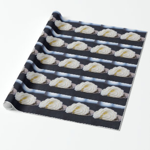 crème op het macroconcept van de lepel cadeaupapier