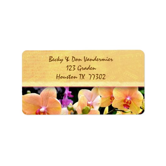 Crème Orchid Flower Labels (Voorkant)