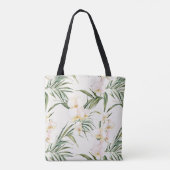 Crème Orchidee Bloemen Draagtas (Achterkant)