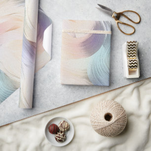 Crème Paars Aqua Roze Draaikolk Cadeaupapier