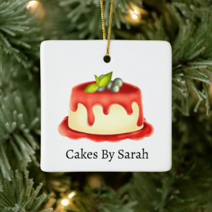 Crème Panna Cotta Keramisch Ornament
