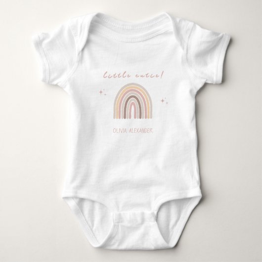 Crème Pastel Eenvoudige Minimalistische Baby Showe Romper (Voorkant)