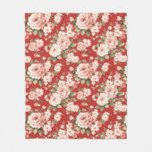 Crème pastel rozen rood fleece deken (Voorkant)