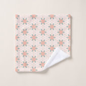 Crème, Pêche et Sage Green boho motif floral (Gant de toilette)