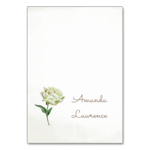 Crème Peony Aquarelle Personnalisée Cartes de Lieu