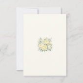 Crème Peony Jaune Roses Mariage Floral Carte RSVP (Dos)
