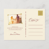 Crème perzik bloesem Chinees bruiloft Save The Dat Aankondigingskaart (Achterkant)