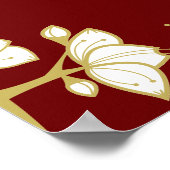 Crème Perzik/Primen Dubbel Geluk Huwelijk Poster (Hoek)