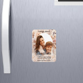 Crème perzikrozen foto boog trouwdatum Save the Da Magneet