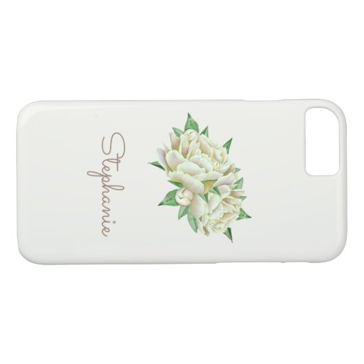 Crème Pioenrozen  Waterverf Case-Mate iPhone Case (Achterkant (Horizontaal))