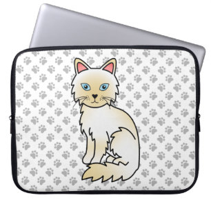 Crème Point Birmaanse kat / Ragdoll Mopshond Cute Laptop Sleeve