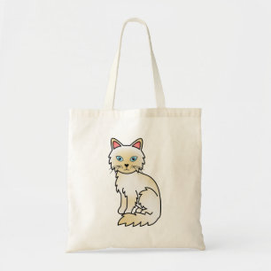 Crème Point Birmaanse / Ragdoll Kat Cartoon Tekeni Tote Bag