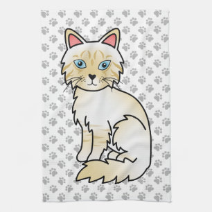 Crème Point Tabby Birman / Ragdoll Mooie Kat & Poo Theedoek