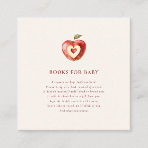 crème Red Apple Books voor Baby Shower Verzoek Informatiekaartje