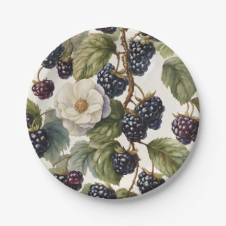 Crème Regal Elegance Braambes & Bloesems Papieren Bordje