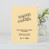 Crème Retro faire-part de mariage Card (Debout devant)