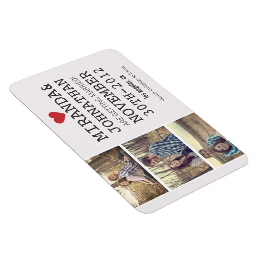 Crème & Rode Fotostrook Sla de datummagneet op Magneet (Rechterzijde)