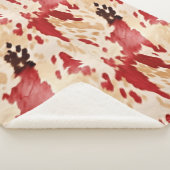 Crème Rood Western Koeienhuid Sherpa Deken (3/4)