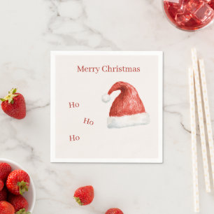Crème Rood Wit Ho Ho Ho Kabouter Hoed Servet