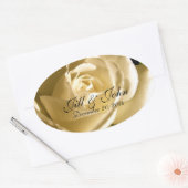 Crème Roos Bewaar de datum Ovaal Bruiloft Label (Envelop)