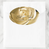 Crème Roos Bewaar de datum Ovaal Bruiloft Label (Tas)