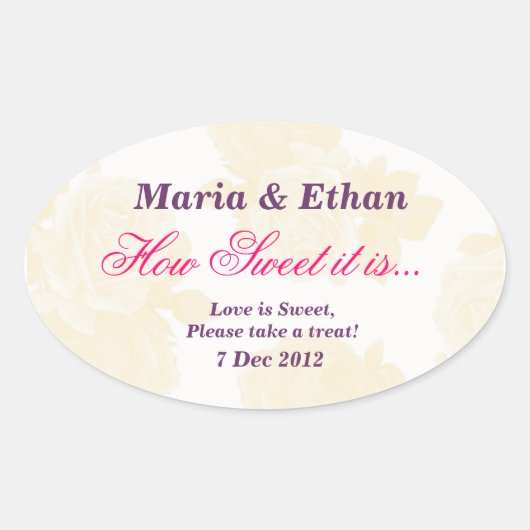 Crème  Roos Hoe zoet het is Sticker (Voorkant)