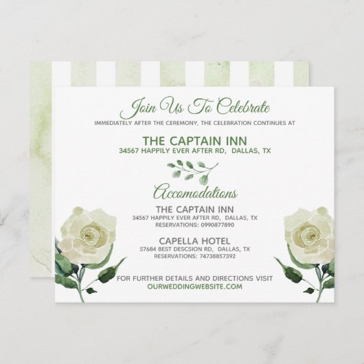 Crème Roos Neutraal Trouwinformatie Informatiekaartje (Voorkant / Achterkant)