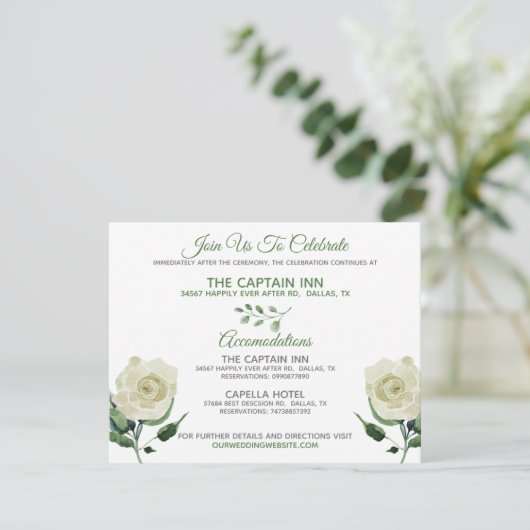 Crème Roos Neutraal Trouwinformatie Informatiekaartje (Staand voorkant)