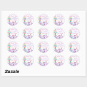 Crème rose Anniversaire Classic rond Sticker (Feuille)
