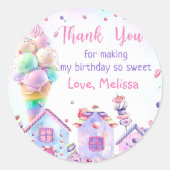 Crème rose Anniversaire Classic rond Sticker (Devant)