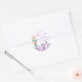 Crème rose Anniversaire Classic rond Sticker (Enveloppe)
