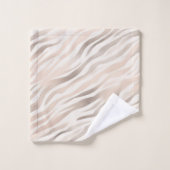 Crème rose Beige Zebra Poster de animal (Gant de toilette)