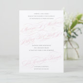 Crème, rose et gris ・ Invitation de mariage person (Debout devant)