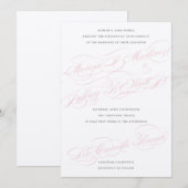 Crème, rose et gris ・ Invitation de mariage person (Devant / Derrière)