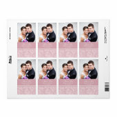 Crème rose Fissures Photo Mariage Étiquettes (Feuille entière)