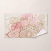 Crème Rose Marron Mandala Bohème Chic Mode (Serviette à main)