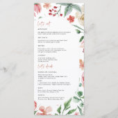 Crème & Rose | Menu de mariage Florales de printem (Devant)